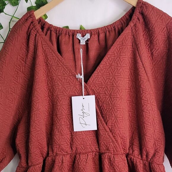 Polagram. Elegant Quilted Dress.. Gorgeous Rust Color. Size 2XL. NWT - Picture 5 of 9